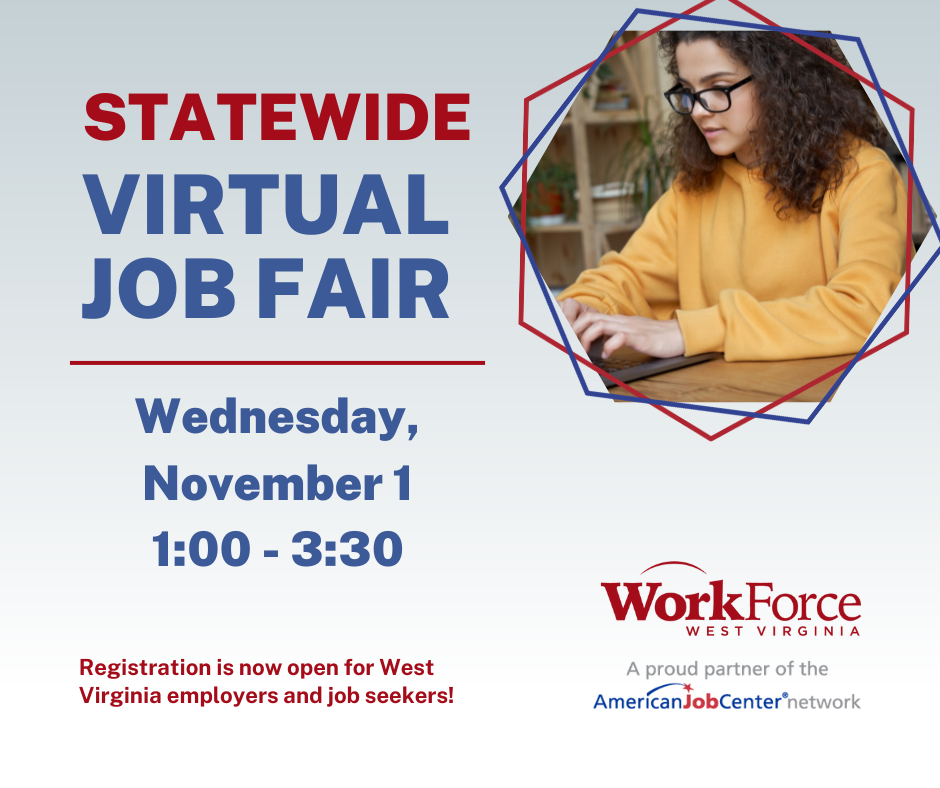 WorkForce West Virginia announces November 1 Statewide Virtual Job Fair