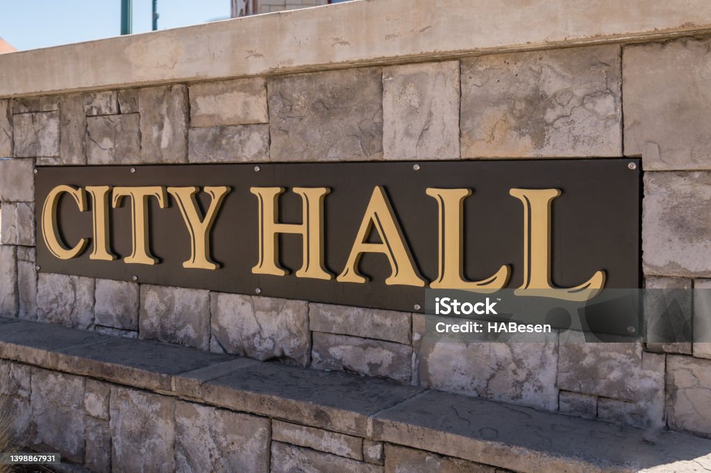 Small-town American city hall building